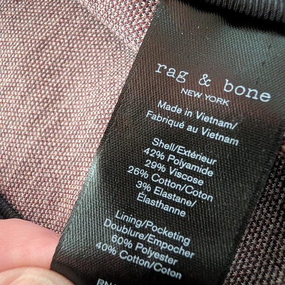 Rag & Bone Slade Pink Ponte Houndstooth Plaid Blazer - Picture 15 of 15